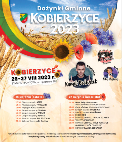 Plakat informacyjny o Dożykach w Kobierzycach