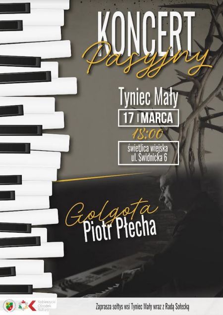 Plakat informujący o koncercie pasyjnym w Tyńcu Małym