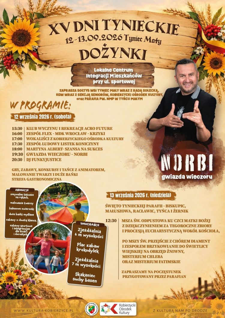 Plakat dożynek w Tyńcu Małym - 12 września 2026r