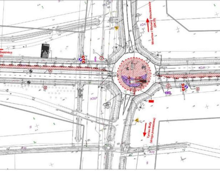 Ilustracja zmian w ruchu drogowym ronda tynieckiego