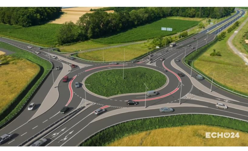 Widok na rondo tynieckie po przebudowie