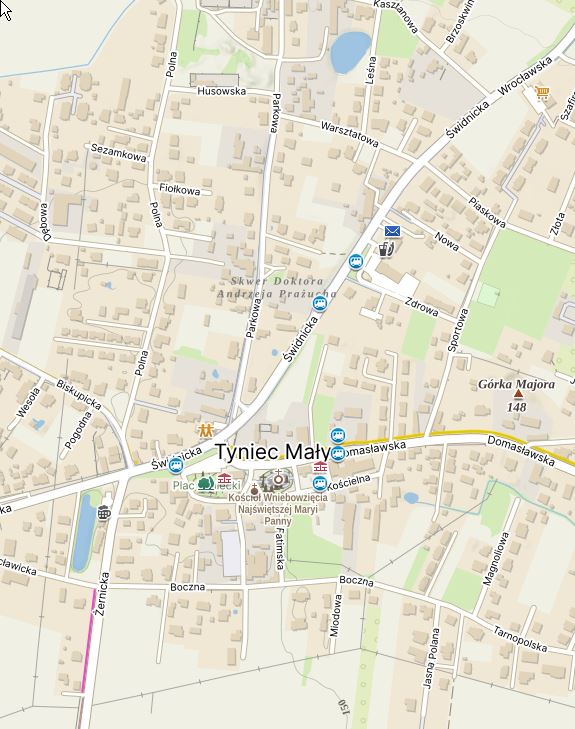 Tyniec Mały i okolice na mapie turystycznej